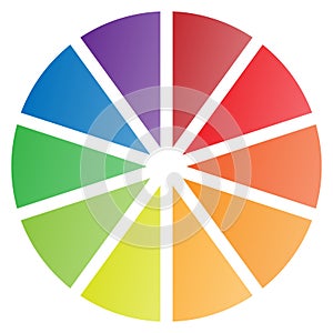 10 Piece Pie Chart Isolated Vector Illustration