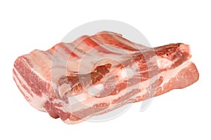 Piece of pork ribs isolated on white background