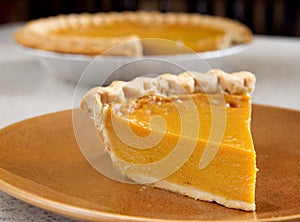 Piece of pumpkin pie