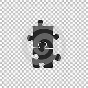 Piece of puzzle icon isolated on transparent background. Modern flat, business, marketing, finance, internet concept