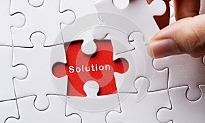 Piece of puzzle with word Solution