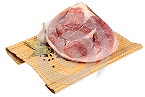 Piece of raw ham