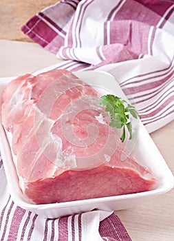 Piece of raw pork meat