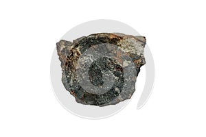 Piece raw of Wolframite isolated on white background.