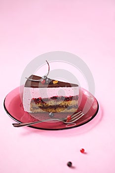 A Piece of Red Currant Souffle Cake