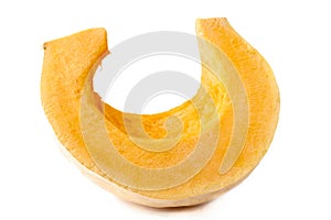 Piece of ripe pumpkin Isolated on white background.