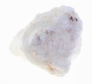 piece of rough anhydrite stone on white