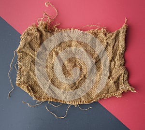 Piece of Sack cloth for blank spcae for free text background