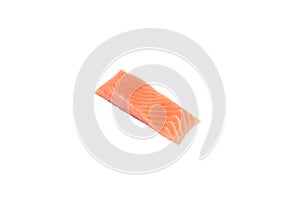 Piece of salmon fillet isolated on white background.