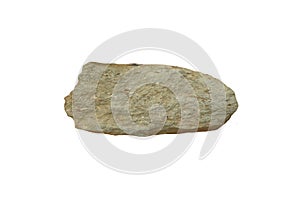 A piece of shale sedimentary rock isolated on white background