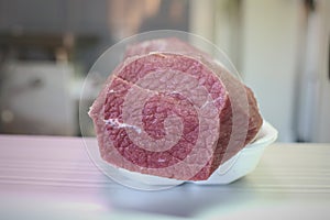 Piece of silverside beef meat