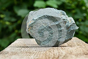 A Piece of Slate Metamorphic Rock Sample on Wood