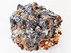 piece of Sphalerite with Galena ore on white