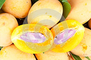 Piece of Thai tropical fruit (Marian plum)