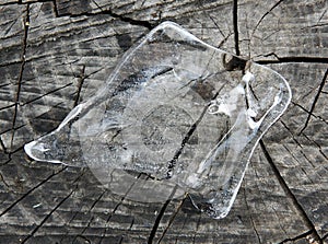 A piece of transparent ice