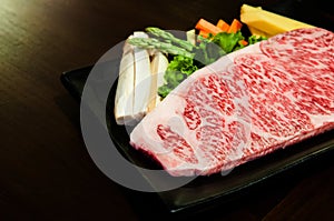 Wagyu beef striploin steak photo