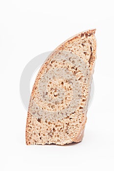 Piece of wholewheat bread loaf