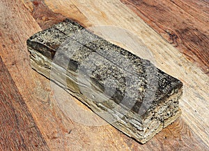 Piece of wood beam decayed by Fibroporia Vaillantii photo