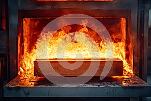 Piece of wood is in a fire