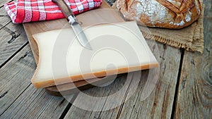 Abondance cheese on a cutting board