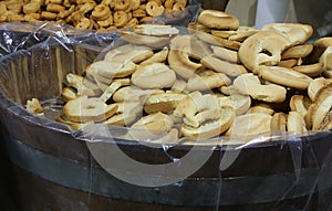 Pieces of bread called Friselle in Italian Language