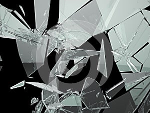 Pieces of Broken and Shattered glass