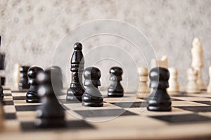 Pieces on a chess board photo