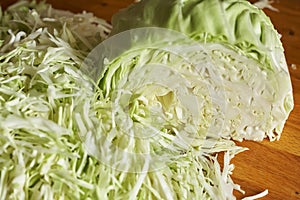 Pieces of chopped cabbage