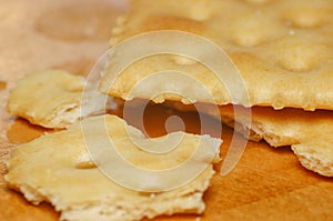 Pieces of cracker ready to eat cuisine and dessert