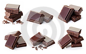 Pieces of dark chocolate