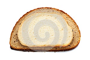 Pieces of different bread isolated on white background