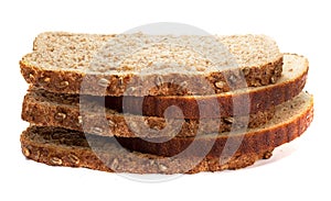 Pieces of different bread isolated on white background