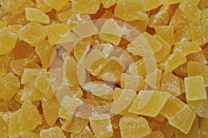 Pieces of dried pineapple