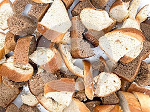 Pieces of dry bread, dried waste