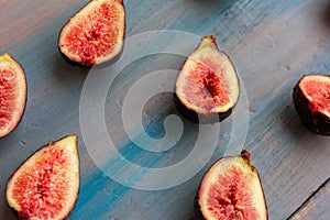 Pieces of fig on a table, ideal to recommend for some diets or meals