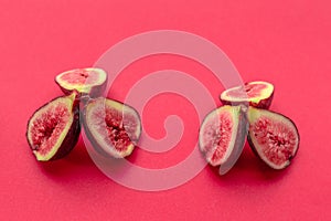 Pieces of fig on a table, ideal to recommend for some diets or meals