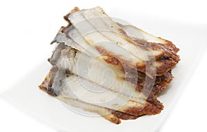Pieces of fish eel