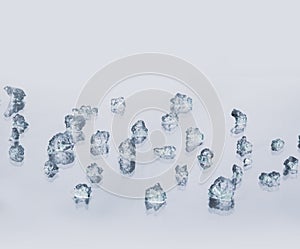 Pieces of ice, usually used in advertising for drinks. Isolated. photo