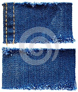 Pieces of jeans fabric