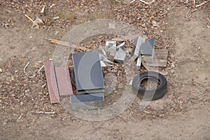 Pieces of memorial plate for sale and waste material, sale of memorial monuments in Ukraine photo