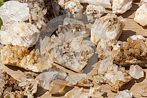 Pieces of mountain crystal
