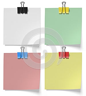 Pieces paper pinned binder clips