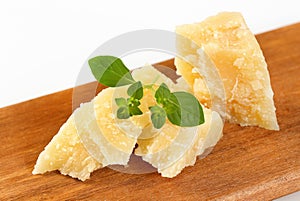 Pieces of Parmesan cheese