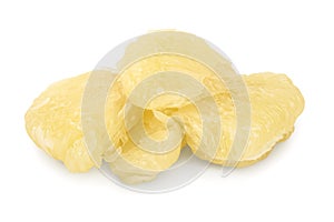 Pieces of pomelo isolated on white background