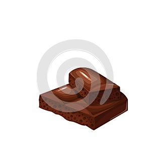 Pieces of porous chocolate icon