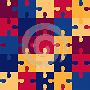 Pieces puzzle seamless pattern. Colorful background games.
