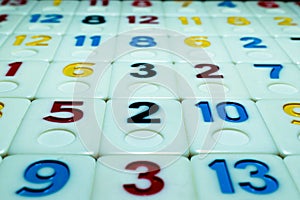 pieces of rummy placed in order on the table