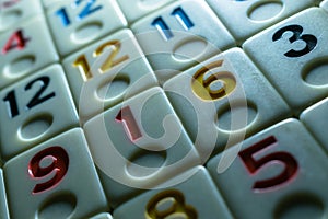 pieces of rummy placed in order on the table