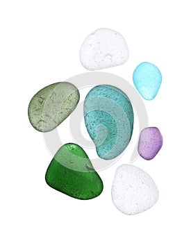 pieces of sea glass in different colors i