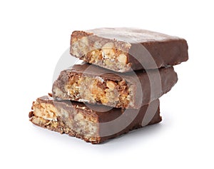Pieces of tasty glazed protein bar